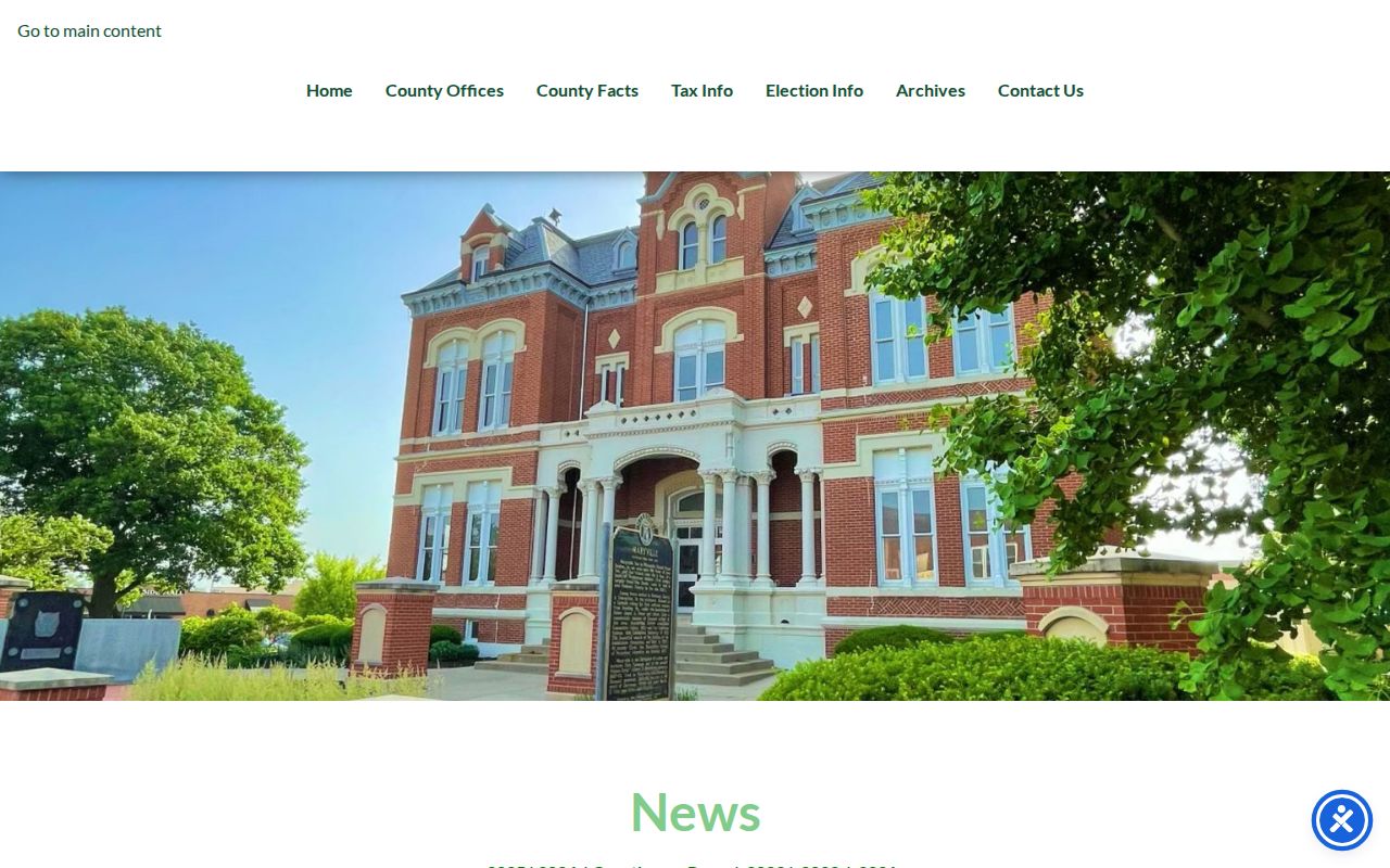 Nodaway County news page covering courthouse ramp work and completion