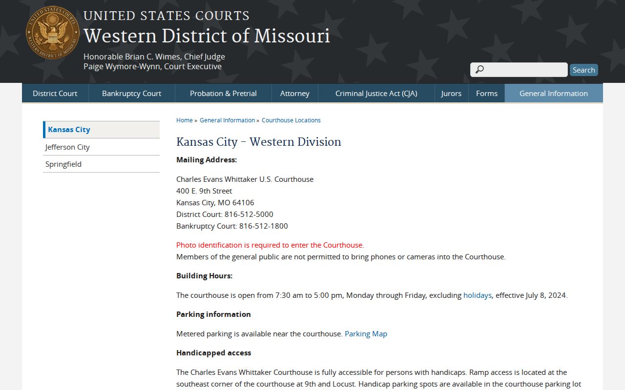 Nodaway County court docket Kansas City Western Division page